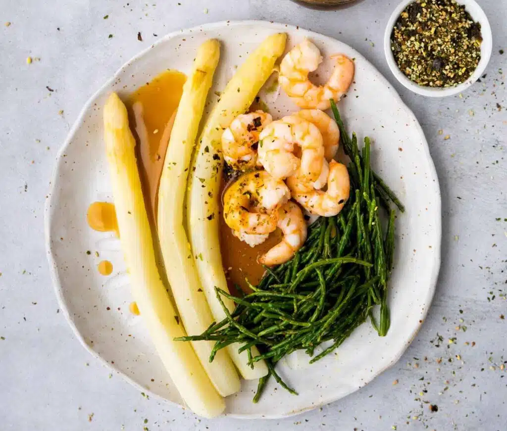 asperges met garnalen